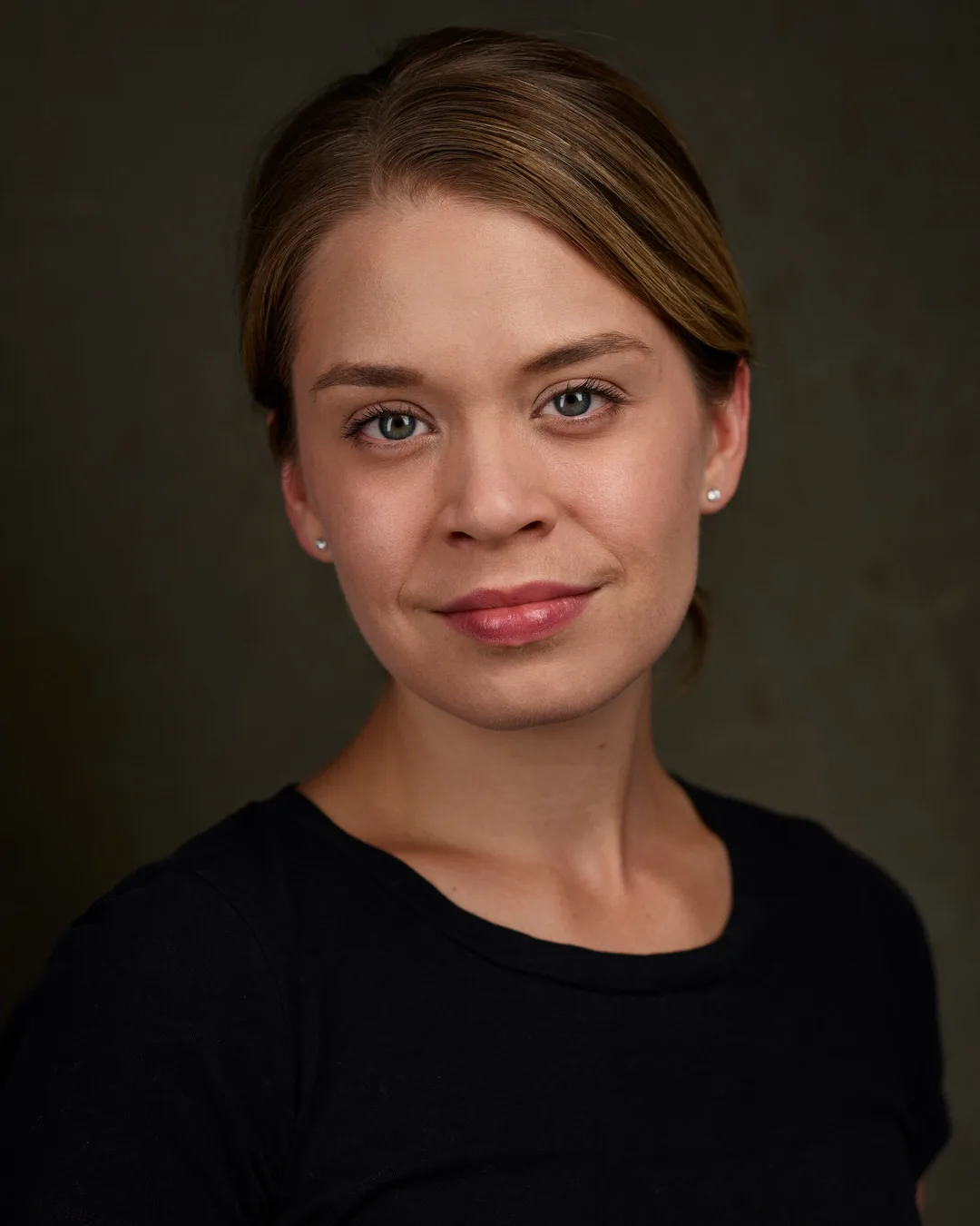 Actor headshot with dark background, Manhattan studio